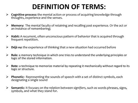 Word Hike The act of recalling and retaining past experiences and .